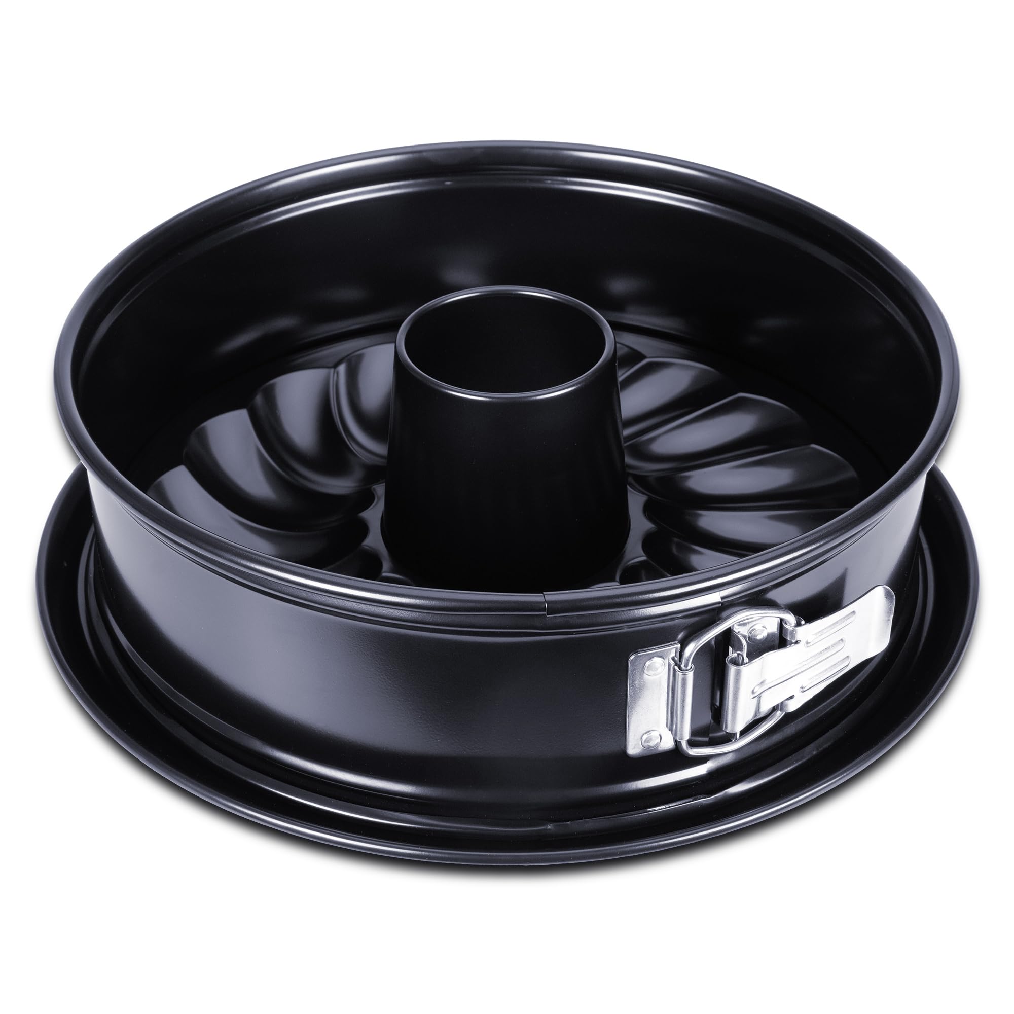 Städter we love baking Springform EMAILLE mit Flach- und Rohrboden, Black Edition, ø 26 cm, schnitt- und kratzfest, nicht spülmaschinengeeignet, Antihaftbeschichtung | t Flach-, Rohrboden