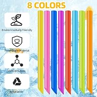 GOTRUST 8 db színes buborék tea ivószál 26 cm x 10 mm műanyag vastag hosszú szívószál újrahasznosítható 2 tisztító kefével 6