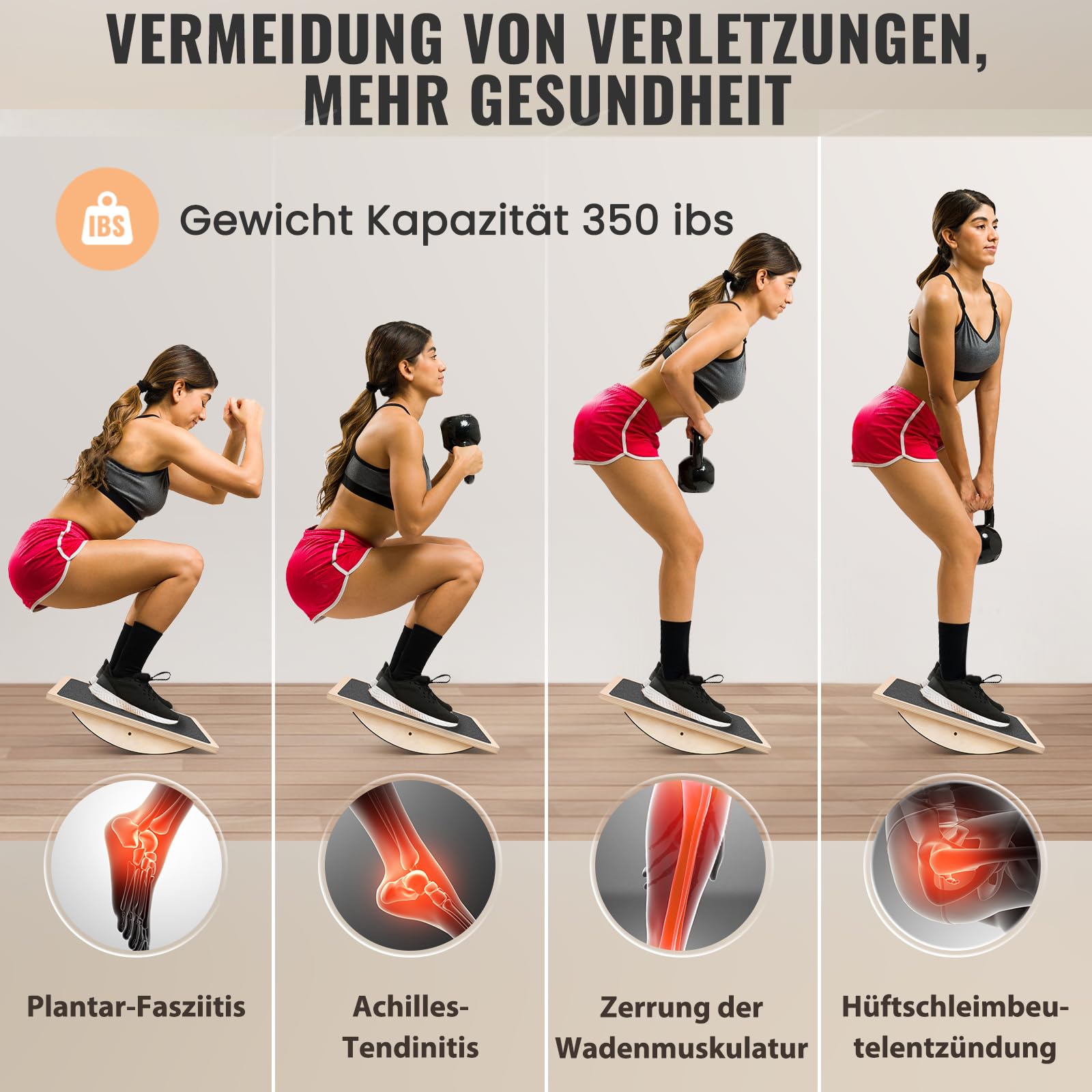 Balance Board, Sports Balancebrett Professional Wobble Board für Erwachsene