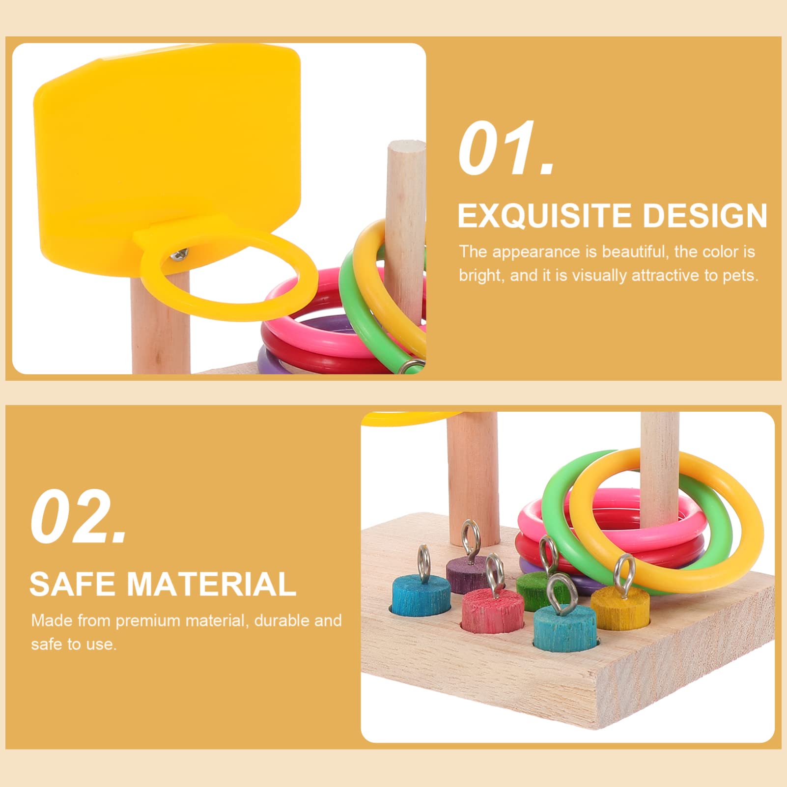 VANZACK 3juegos Juguete De Baloncesto para Perros y Pájaros Accesorio Interactivo De Entrenamiento para Periquitos y Loros Juguete De Entretenimiento Aros De Color y Material Resistente