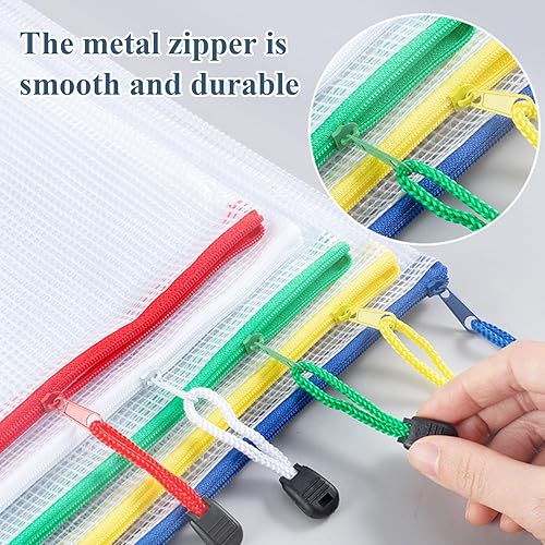 Miniatura 4 de M&G 20 bolsas de malla con cremallera A6, bolsas de almacenamiento para archivos con cremallera, bolsas impermeables con cremallera para documentos