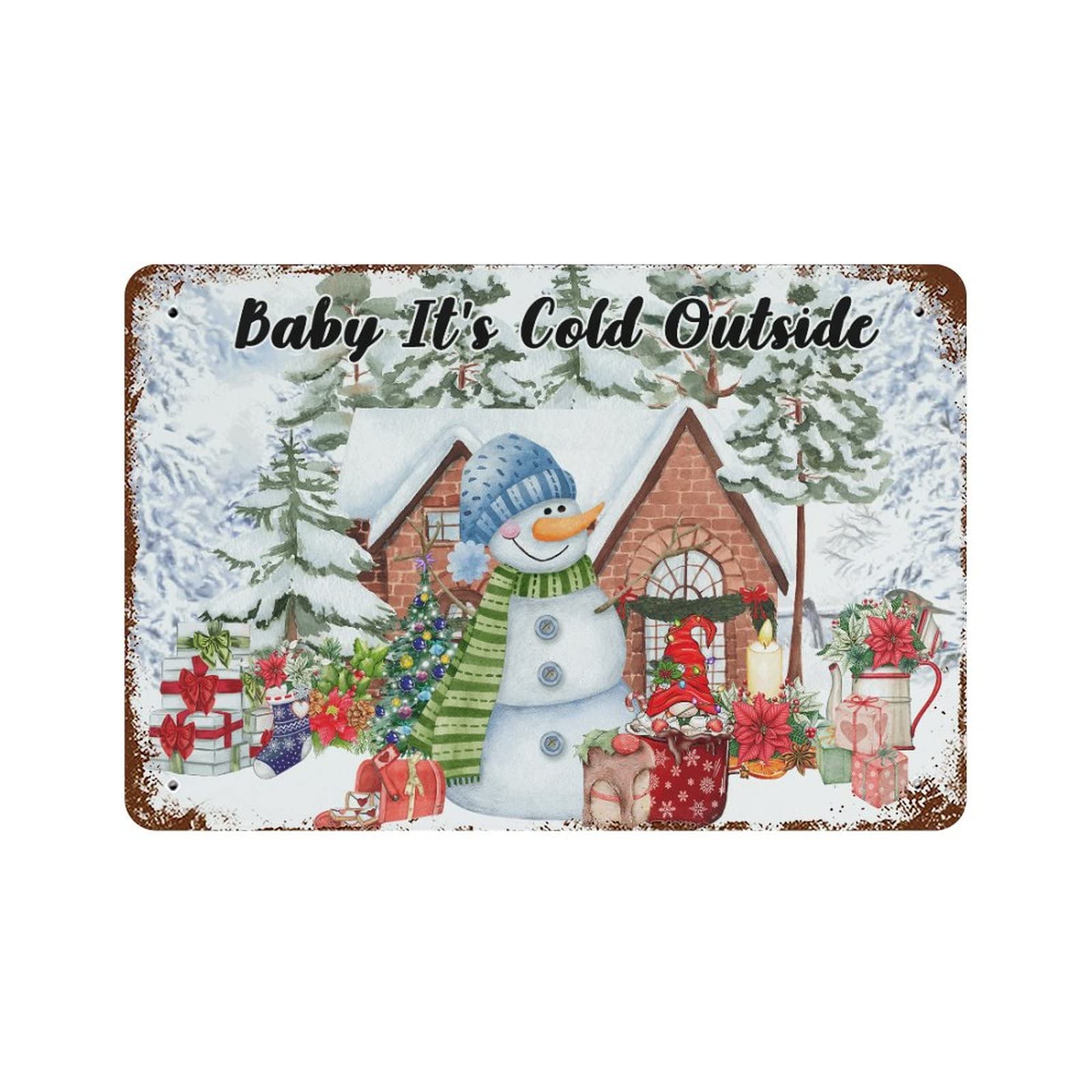 Panneau en métal Christmas cadeau de noel original pour la maison