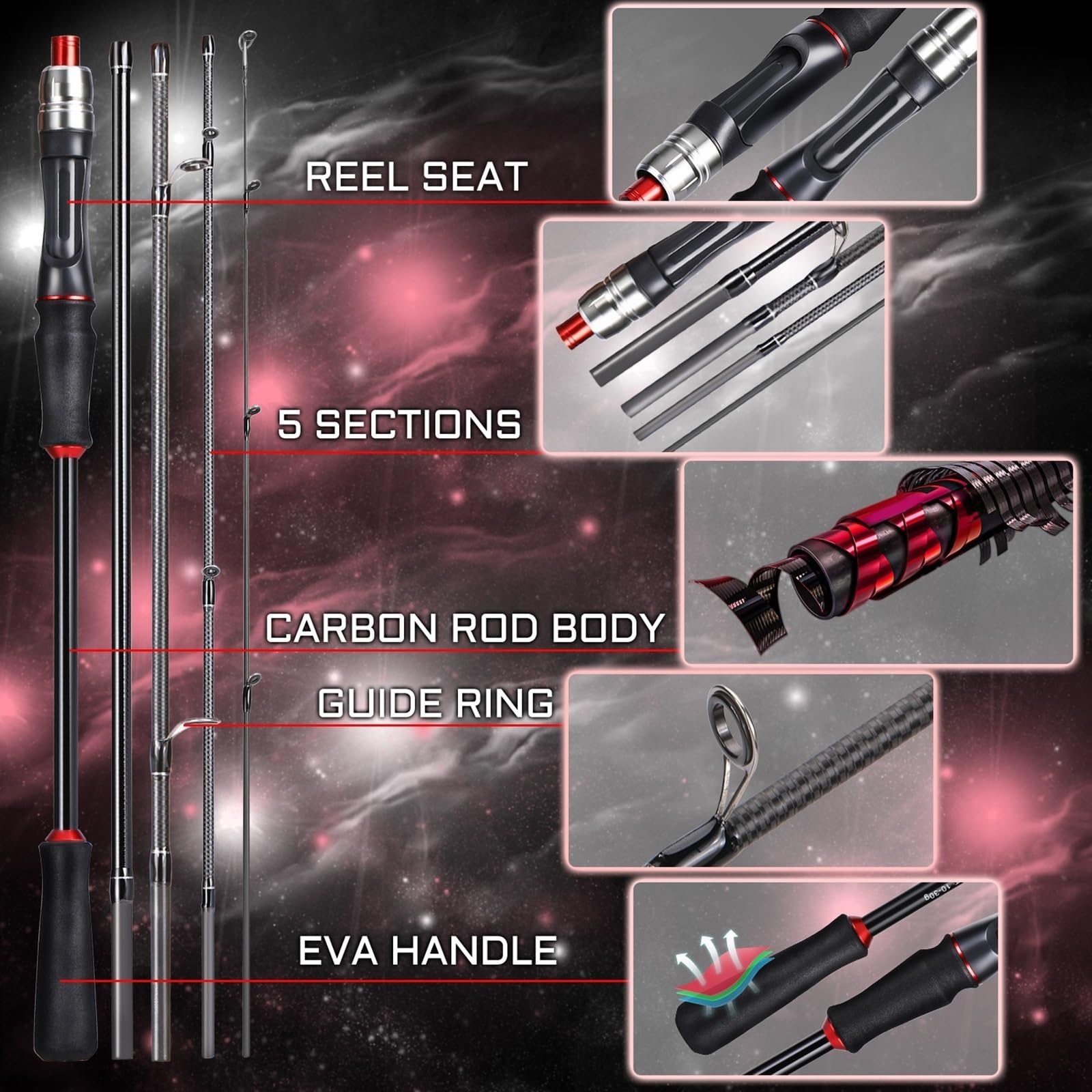 Amazon.com: JOYNOW Panfish Rod Fishing Rod 1.8/2..1m Spinning/Casting Rod Power M Carbon Rod Pole 5/6 Sections Travel Fishing Pole Fishing Tackle Baitcasting Rod(Spinning Rod,1.8m) : Sports & Outdoors Amazon.com: JOYNOW Panfish Rod Fishing Rod 1.8/2..1m Spinning/Casting Rod Power M Carbon Rod Pole 5/6 Sections Travel Fishing Pole Fishing Tackle Baitcasting Rod(Spinning Rod,1.8m) : Sports & Outdoors