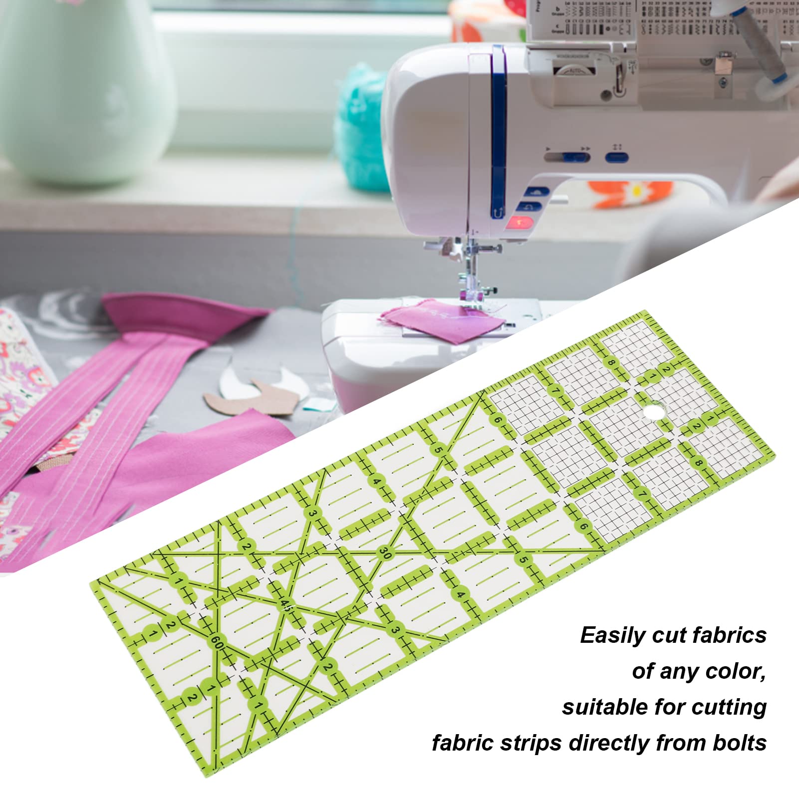 Tissting Quilting Ruler 3 x 9 Inch Acrylic Imperial Transparent Rectangle Patchwork Ruler with Gridlines - Image 4