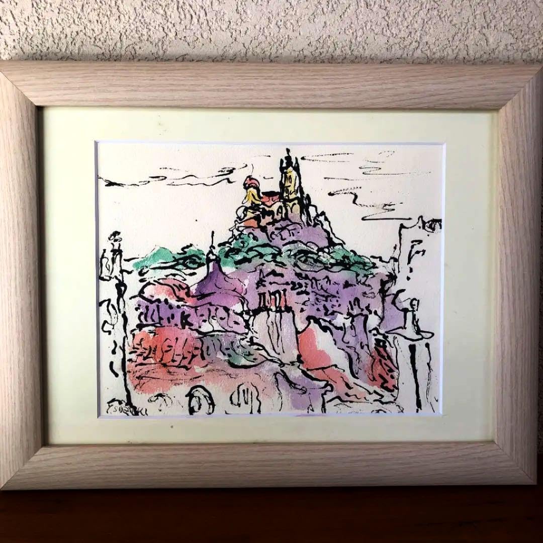 画家 鈴木 康雄 パリの風景 3号 水彩 鈴木康雄 「ムーランルージュ