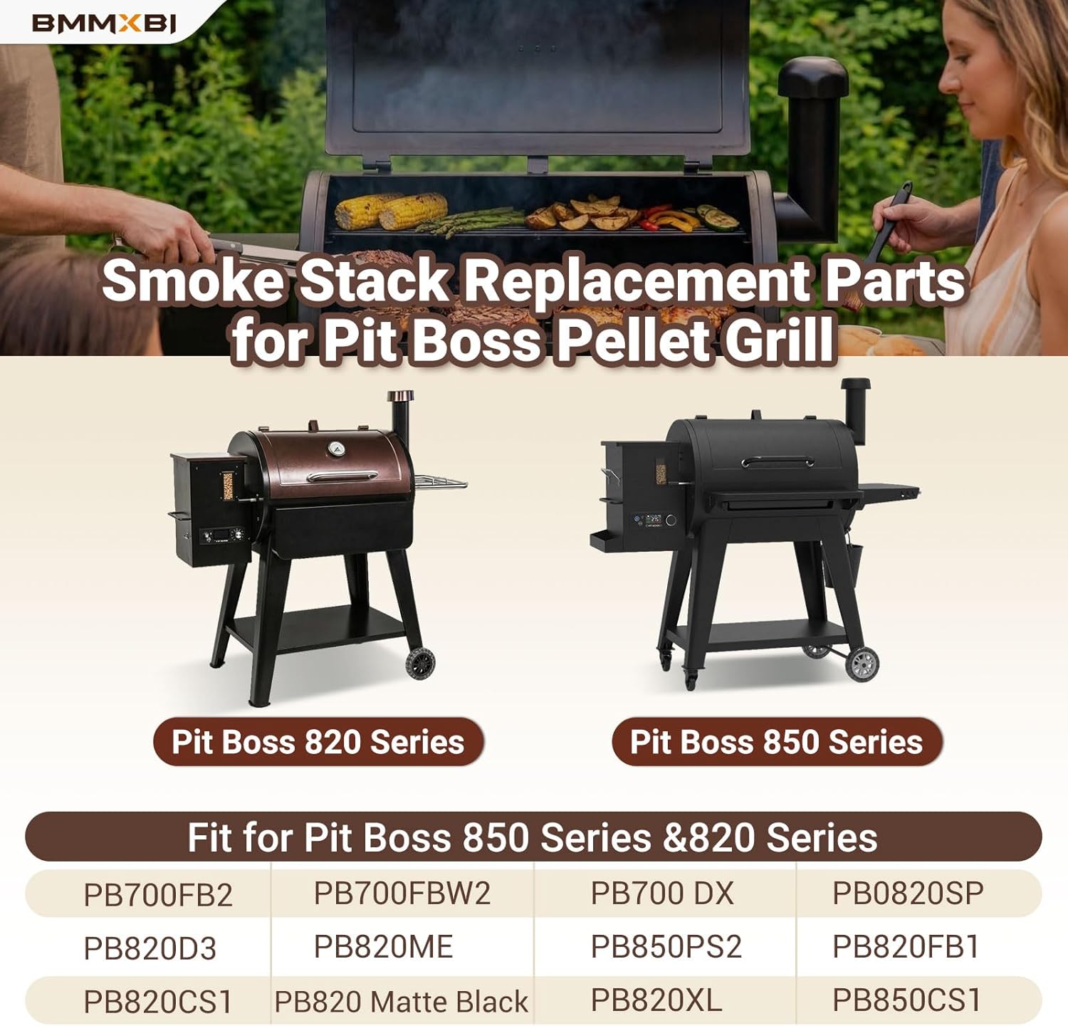 Pellet Grill Chimney Replacement Parts for Pit Boss 820 Series, 850 Series 10537 PB0820SP Grill Smoke Stack Replacement Parts for Pit Boss 850 820 700FB2 820SP