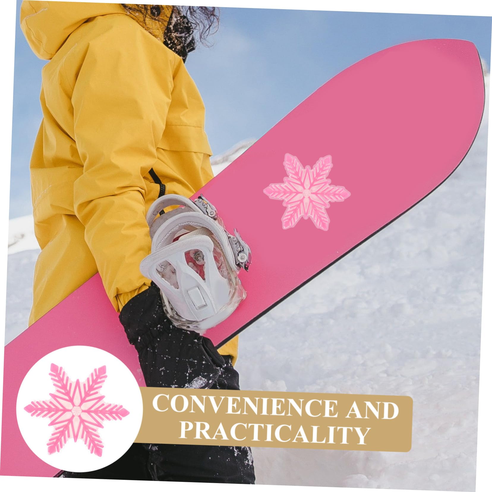 BESPORTBLE 4 Stück Anti-rutsch-Aufkleber Für Snowboard Snowboard-pad Anti-rutsch-zubehör Für s Feste Unterlage ---Kissen Skizubehör PVC Rosa