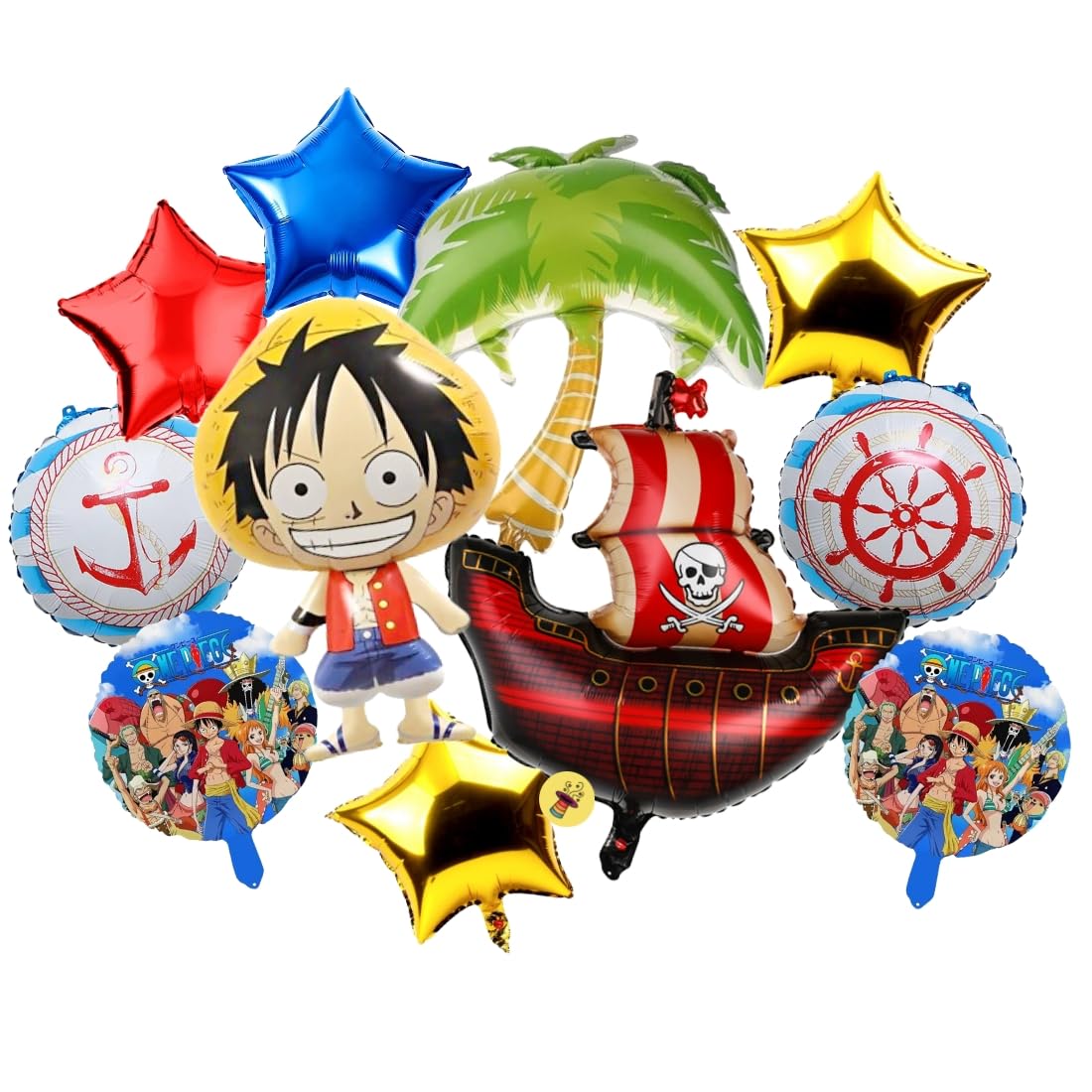 Atpata Funky One Piece Theme Balloon Decoration Combo with Luffy