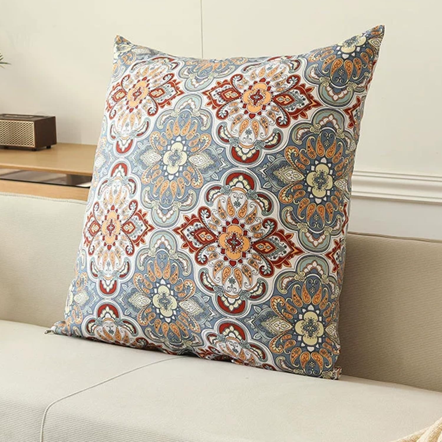 Boho Cotton Canvas Cushion Covers Modern Floral Decorative Pillowcases