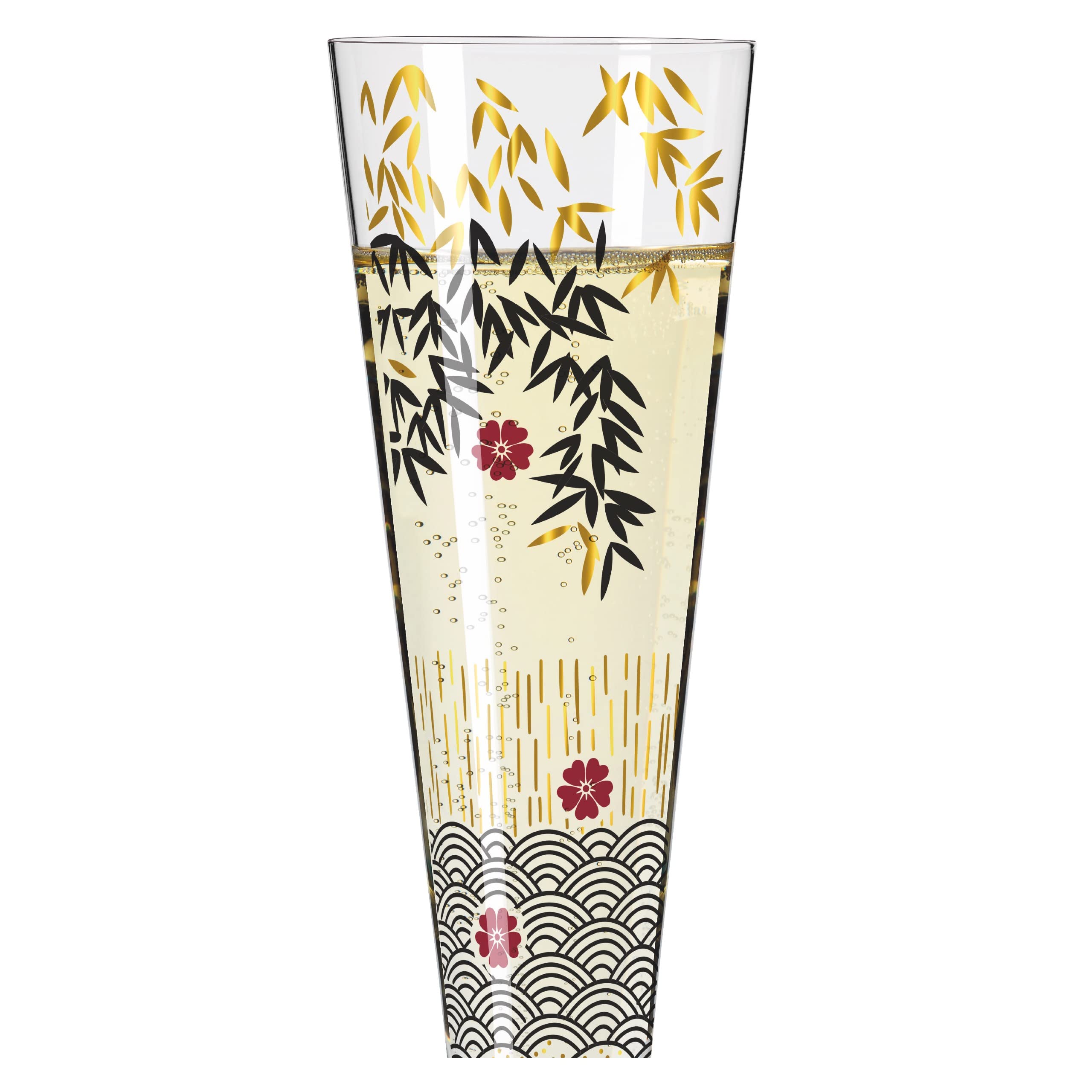 RITZENHOFF 1071029 Flûte à Champagne 200 Ml – Série Goldnacht N° 29 – Motif Jardin De Roses Avec Or Véritable – Fabriqué En Allemagne