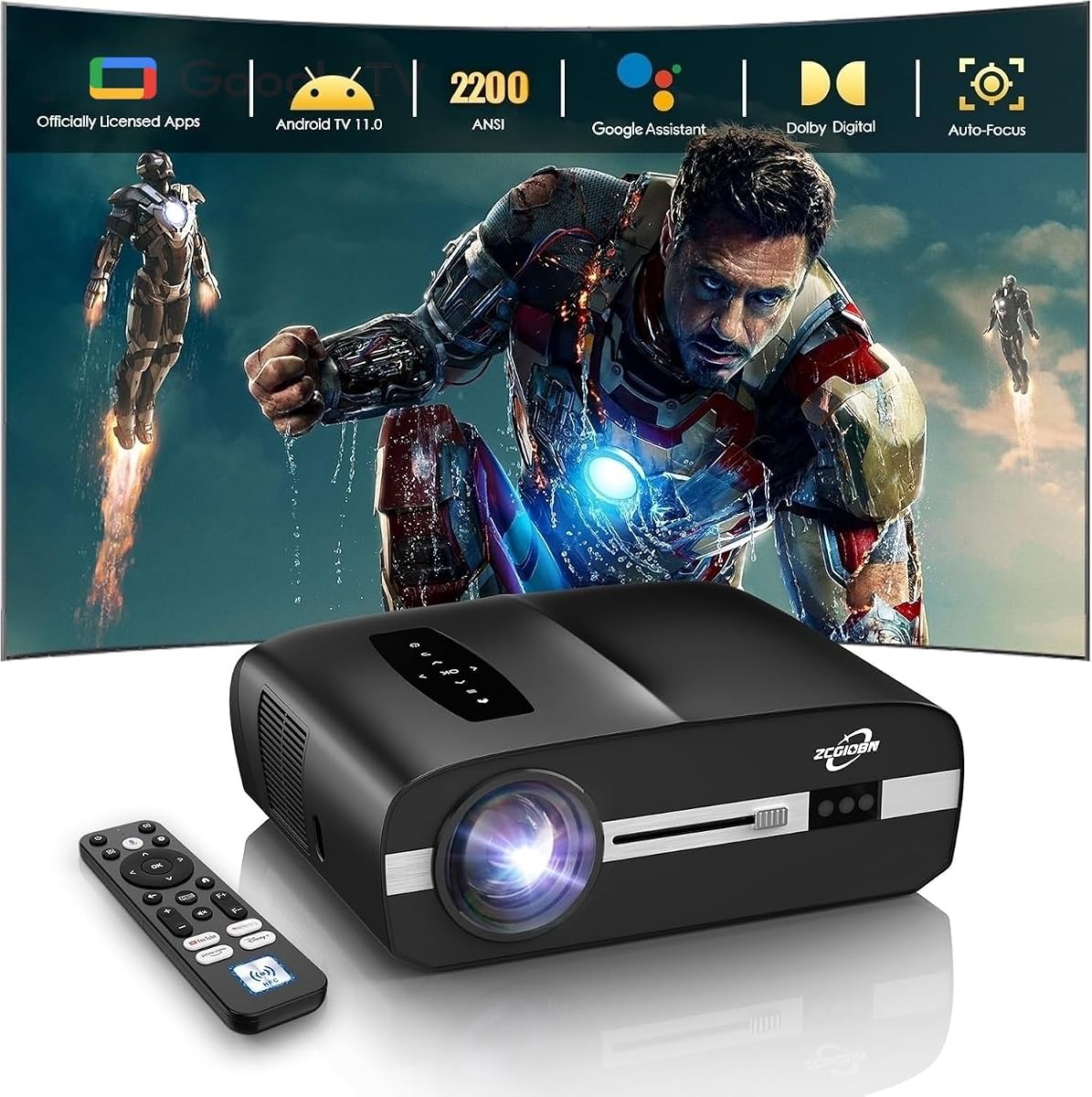 Proyector inteligente 1000D con wifi y bluetooth