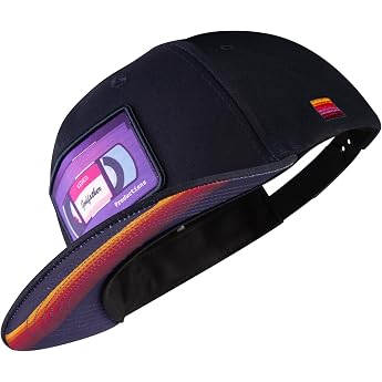 Nebelkind Snapback Cap Men Women VHS Dark Blue One Size Adjustable Unisex Baseball Cap Cassette Streetwear Style Baseball Cap with Straight Peak Retro