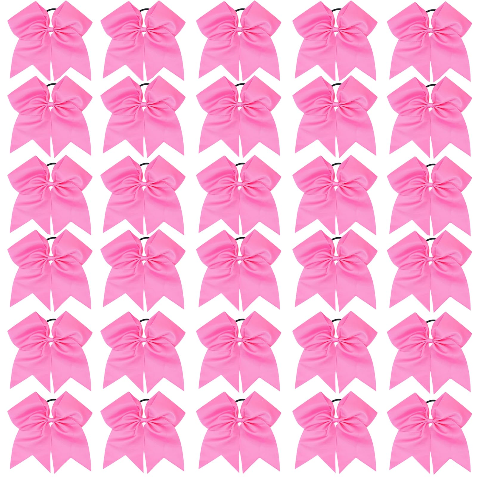 30PCS 8" Large Pink Cheer Bows Hair Bows Ponytail Holder Handmade for Girls Teens Softball Cheerleader Sports (Pink)