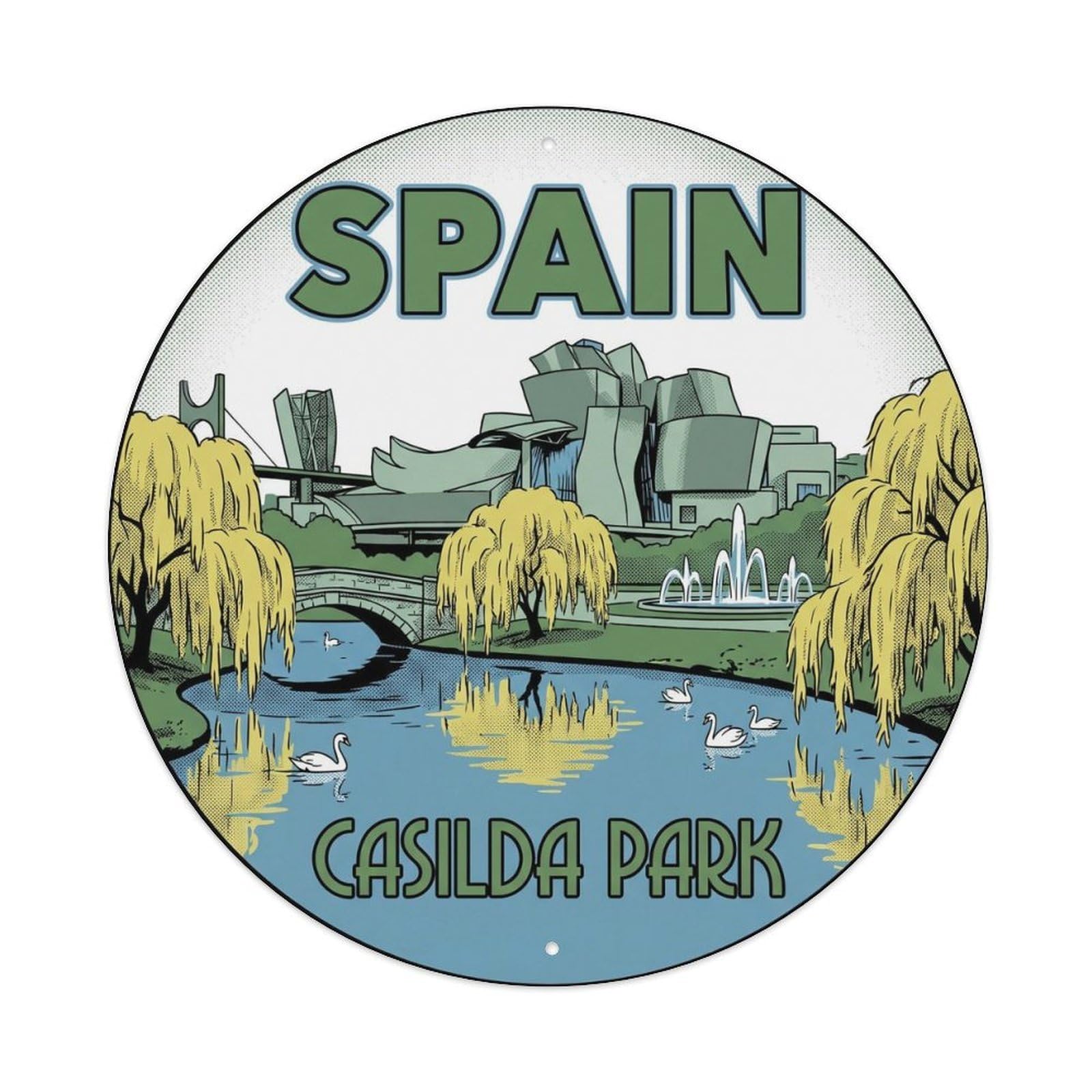 Bilbao Dona Casilda Park Spain Landmark Travel Metal Tin Sign