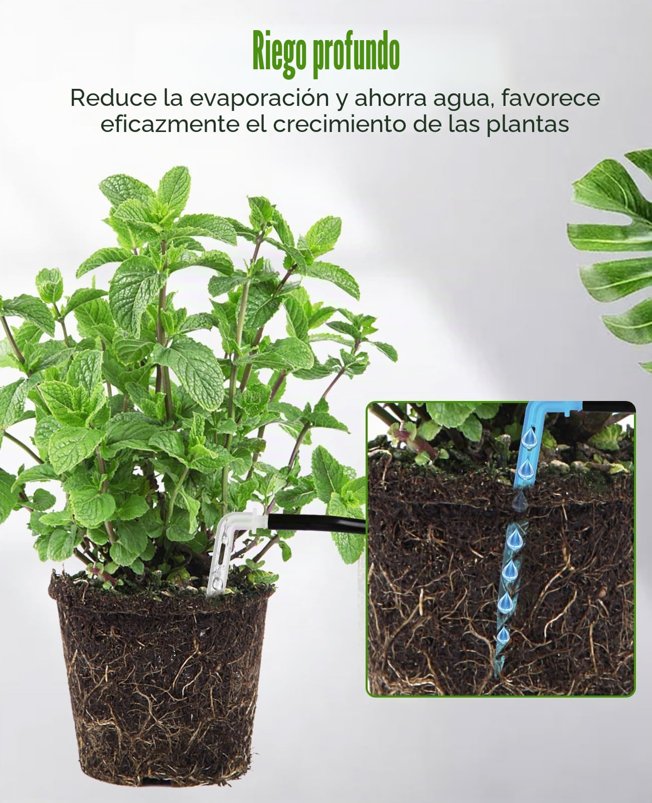 Lvelfe Sistema de riego automático fiable,kit de riego por goteo automático, pantalla LED y alimentación USB,sistema de riego de interior para plantas en maceta