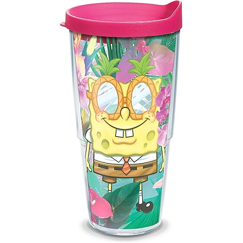 Tervis Nickelodeon™ - SpongeBob SquarePants Made in USA Double Walled Insulated Tumbler Travel Cup Keeps Drinks Cold & Hot, 24oz, Tropical