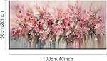 TEKMENT Beautiful Blooming Pink Flowers Painting Plants Wall Art Decor Artwork for Bedroom (20x40 Inches)