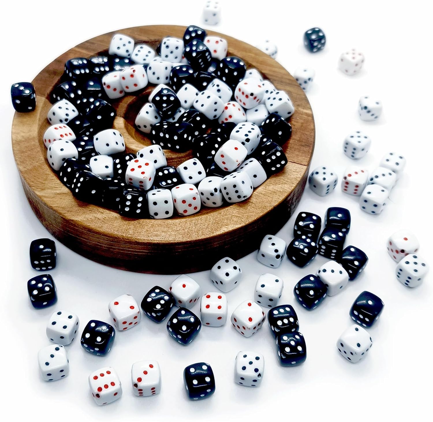 120PCS Red Dice Beads, Fun Beads for Bracelets, Black & White Acrylic Bead for Jewelry Making, Dice Spacer Cube Loose Beads for Bracelet Necklaces Lanyard DIY Handicrafts - Image 3