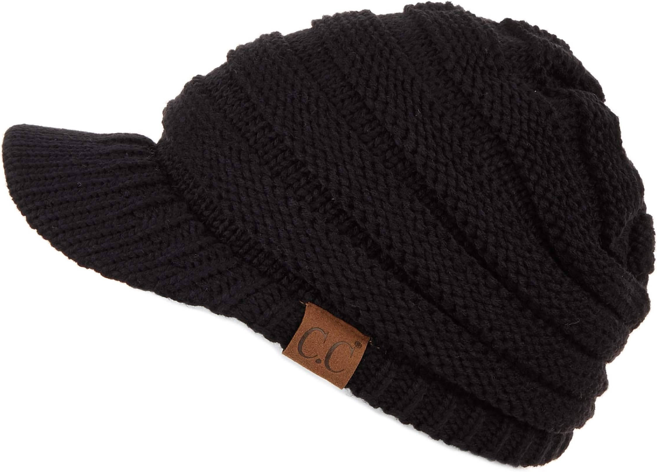 Hatsandscarf Exclusives Women's Ribbed Knit Hat with Brim (YJ-131)(YJ-2023)