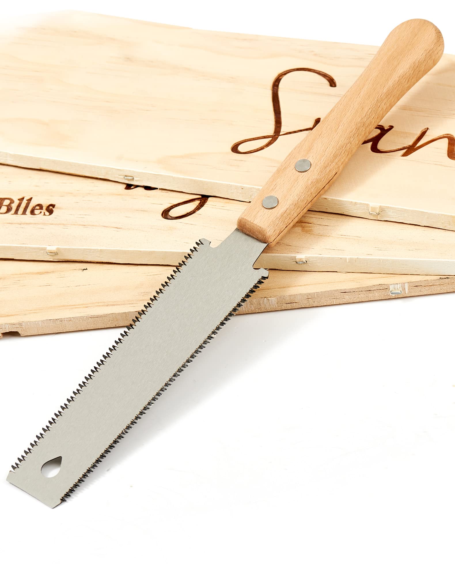 Small Japanese Hand Saw 310mm for Fine Cutting Double Edge SK5 Flexible Blade 12/17 TPI Pull Saw, Non-Slip Wood Handle Flush Cut Saw for Woodworking Tool, Craft, Hobby, DIY, Garden