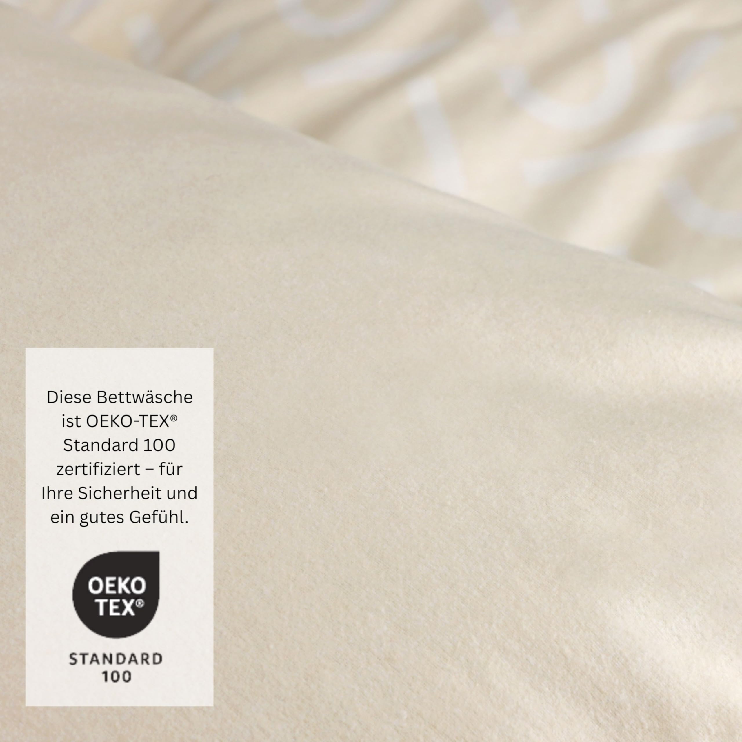 Esprit Ropa de cama de franela, 140 x 200 cm, algodón beis, lujoso, ropa de cama de 2 piezas, ecológico, suave, cálido y mullido, 1 funda de edredón de 140 x 200 cm y 1 funda de almohada de 70 x 90 cm