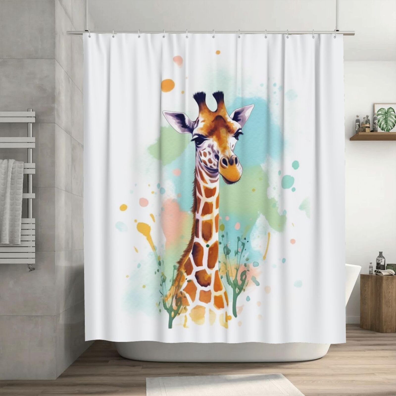 Rideau de douche girafe pour une salle de bain familiale propre et ludique