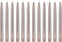 Vista 29 de Mega Candles 12 velas cónicas marrones sin perfume, velas de cera vertida a mano de 10 x 7/8 pulgadas, decoración del hogar, recepciones de boda