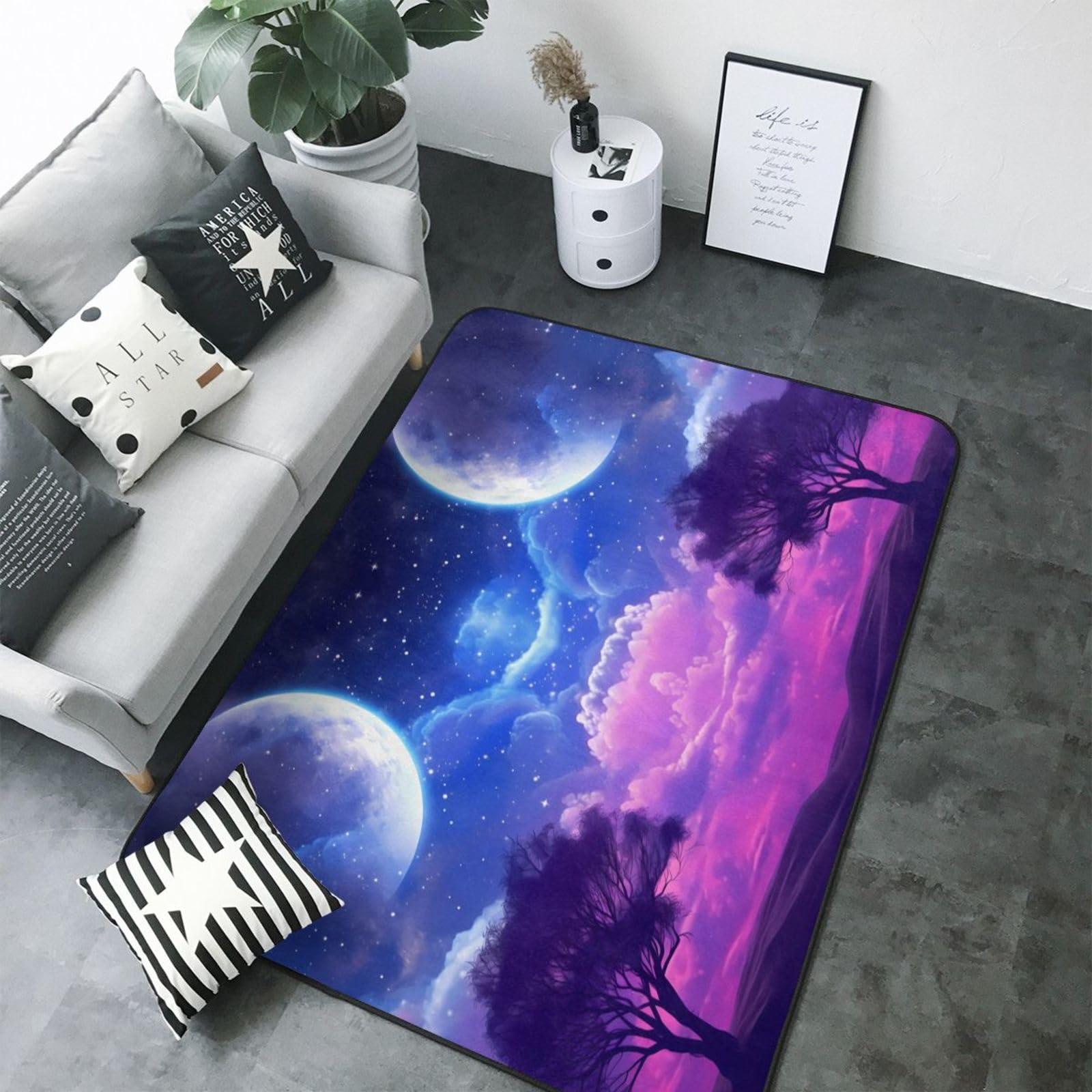 Tapis ciel étoilé coloré pour illuminer la chambre d'enfant ou le salon moderne