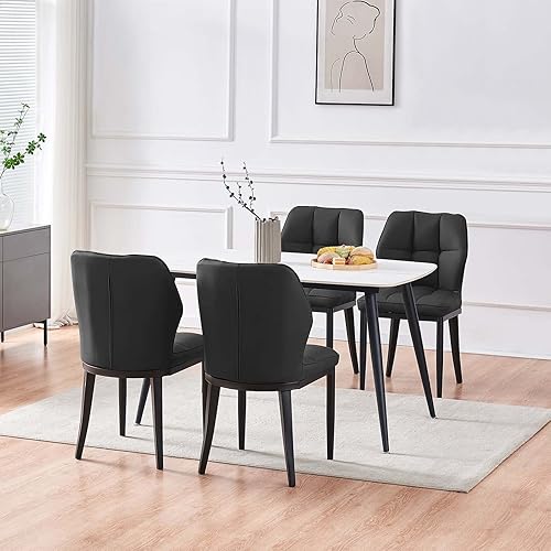 Miniatura 71 de Bekrvio Sillas de Comedor - Juego de 6 sillas de comedor modernas de mediados de siglo, sillas de comedor tapizadas sin brazos, sillas de comedor de