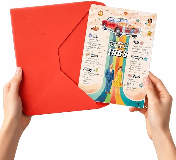 Cadeau d’Anniversaire Original - Un incroyable voyage en 1968 - Idée Cadeau 58 Ans Femme et Homme - Carte Anniversaire 58 ans Femme et Homme - Decoration Anniversaire 58 ans - 4