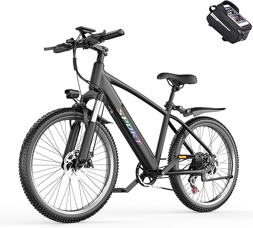 Electric Bike for Adults, 1500W Peak Mountain Ebike with 28 MPH, 65 Miles Range, 7 Speeds, 48V 10Ah Removable Battery 26" Ebike for Commute