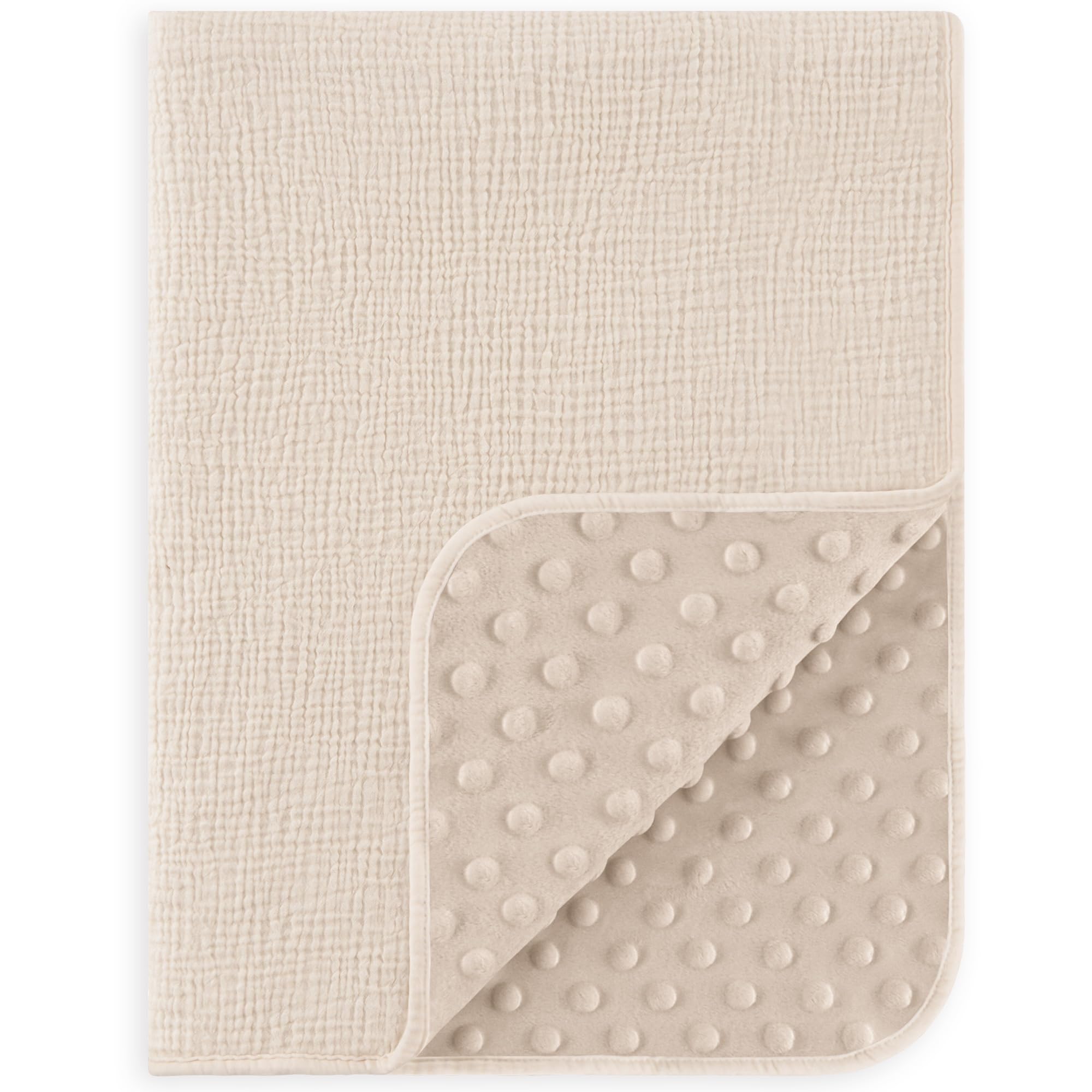 Susurration Babydecke Baumwolle Baby Decken Neugeborenen, Weiche Krabbeldecke 75x100cm,Multifunktional Minky Kuscheldecke für Kleinkinder Mädchen Junge