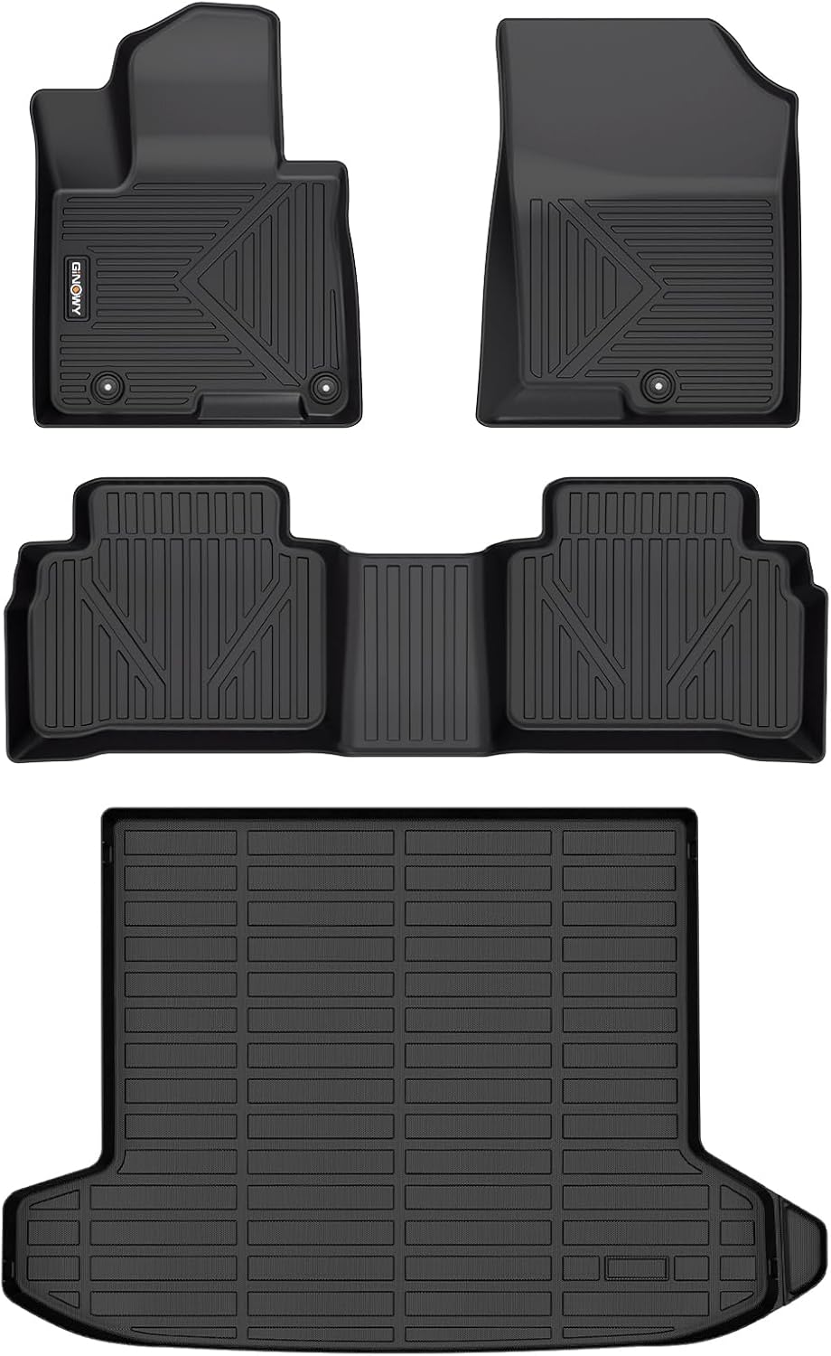 GINOWY- Floor Mats & Cargo Liner for Hyundai Tucson 2022-2024 2025 (Not for Hybrid) TPE All Weather 2023 Tucson Car Mats, Non-Slip Trunk Mat Waterproof Tucson Custom Fit Accessories Mats-Black For Tucson 2022-2025 Petrol
