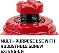 Vista 4 de Alltrade Powerbuilt Gato de botella de 2 toneladas para trabajo pesado, capacidad de 4000 libras, elevador hidráulico para vehículos, camiones, rojo