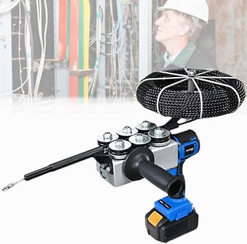 Electrician Wire Puller Through Wall, Pipe Threader, 40m/min Cordless Electric stringing Wire Puller, Perfect for Smoothly Stringing Wires Across Walls,1Battery