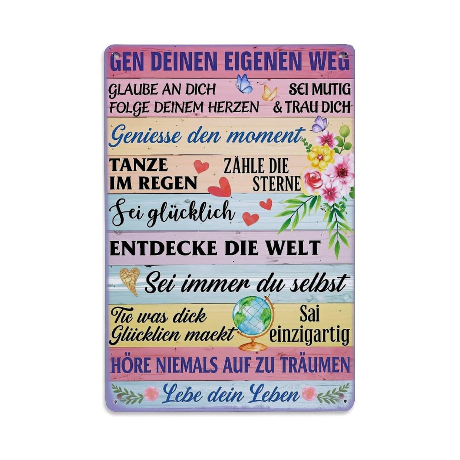 Jdfenggu Vintage Gen Deinen Eigenen Weg Glaube Retro Metal Tin Sign, Decor Art Poster For Bar, Home, Man Cave, Kitchen, Laundry Room Gift 8X12inch