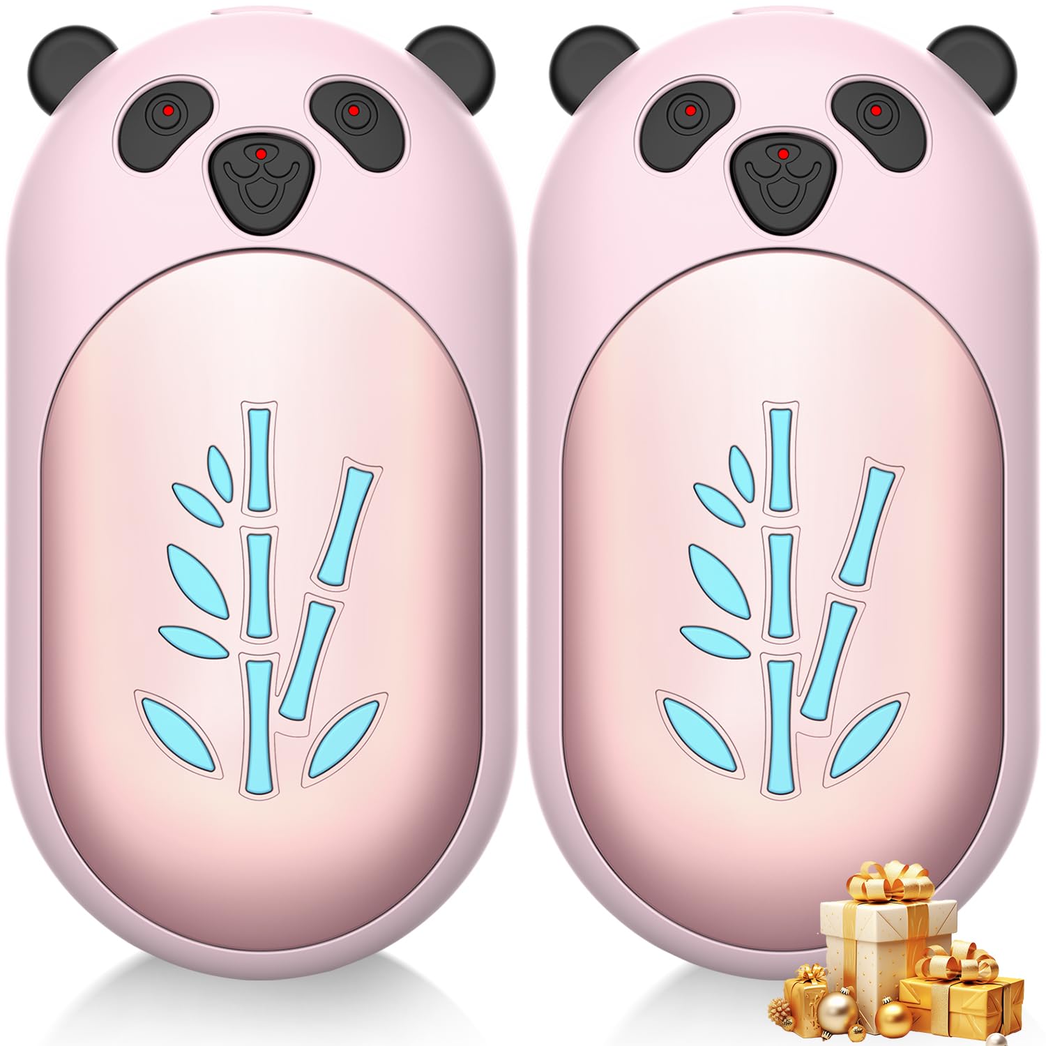 Scaldamani ricaricabile, 6000 mAh, scaldamani elettrico portatile, con simpatico panda e pupazzo di neve, regalo di Natale caldo per golf, caccia, escursionismo, campeggio, attività all'aperto