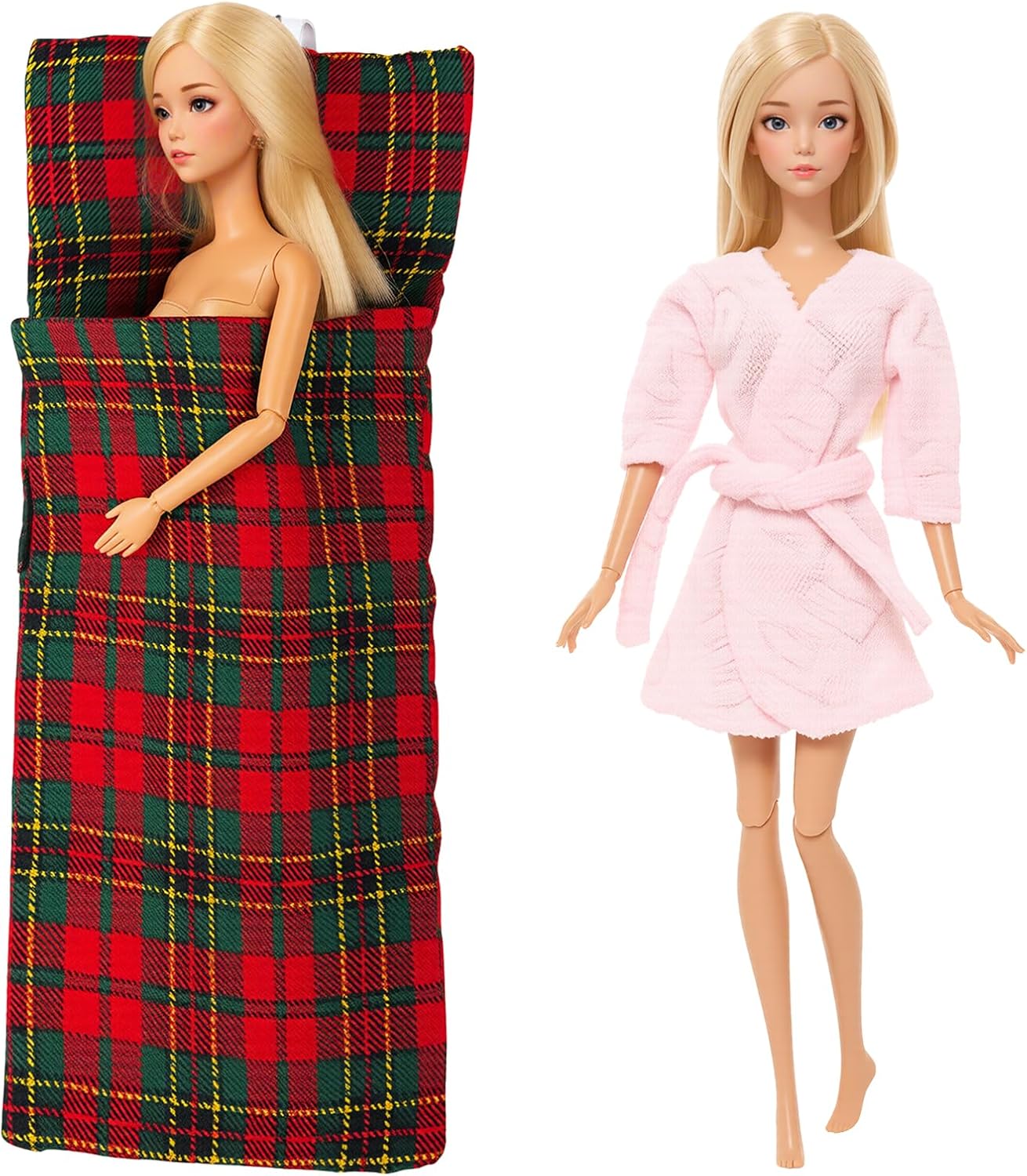 BARWA Doll Christmas Accessory Plaid Sleeping Bag Pajamas for 11.5 inch Doll Xmas Gift…