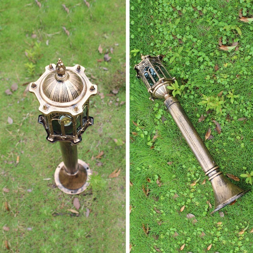 Latarnie zewnętrzne Zewnętrzna europejska lampa retro z wysokim słupem E27 Lampa trawnikowa Zewnętrzna lampa drogowa Willa Balkon Dziedziniec Wodoodporne,Czarny-80cm