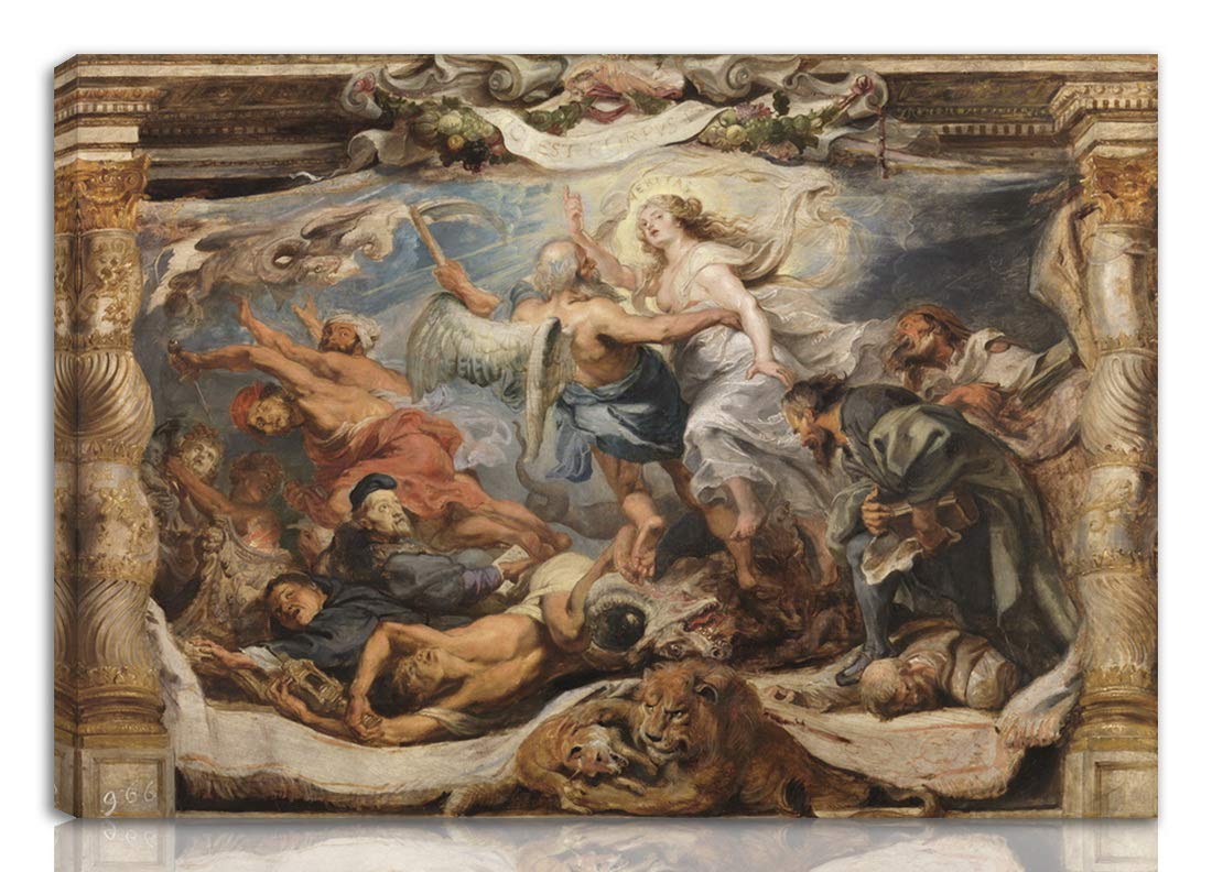 Amazon Co Jp Peter Paul Rubens 伸びた ジクレー キャンバスに印刷 有名な絵画 美術品 ポスター 再生 壁の装飾 ハングする準備ができて 異端の真実の勝利 Nk Home Kitchen