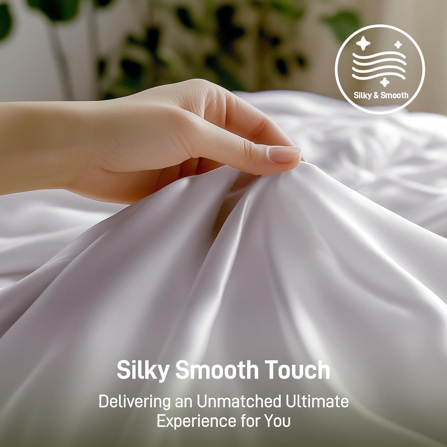 Viscose Derived from Bamboo, Soft Cooling Bedding with Silky Smooth Finish,16" Deep Pocket, Hypoallergenic, Breathable, 4 Pieces Queen Luxury Hotel Silver Gray Bed Sheets, Oeko-Tex Certified