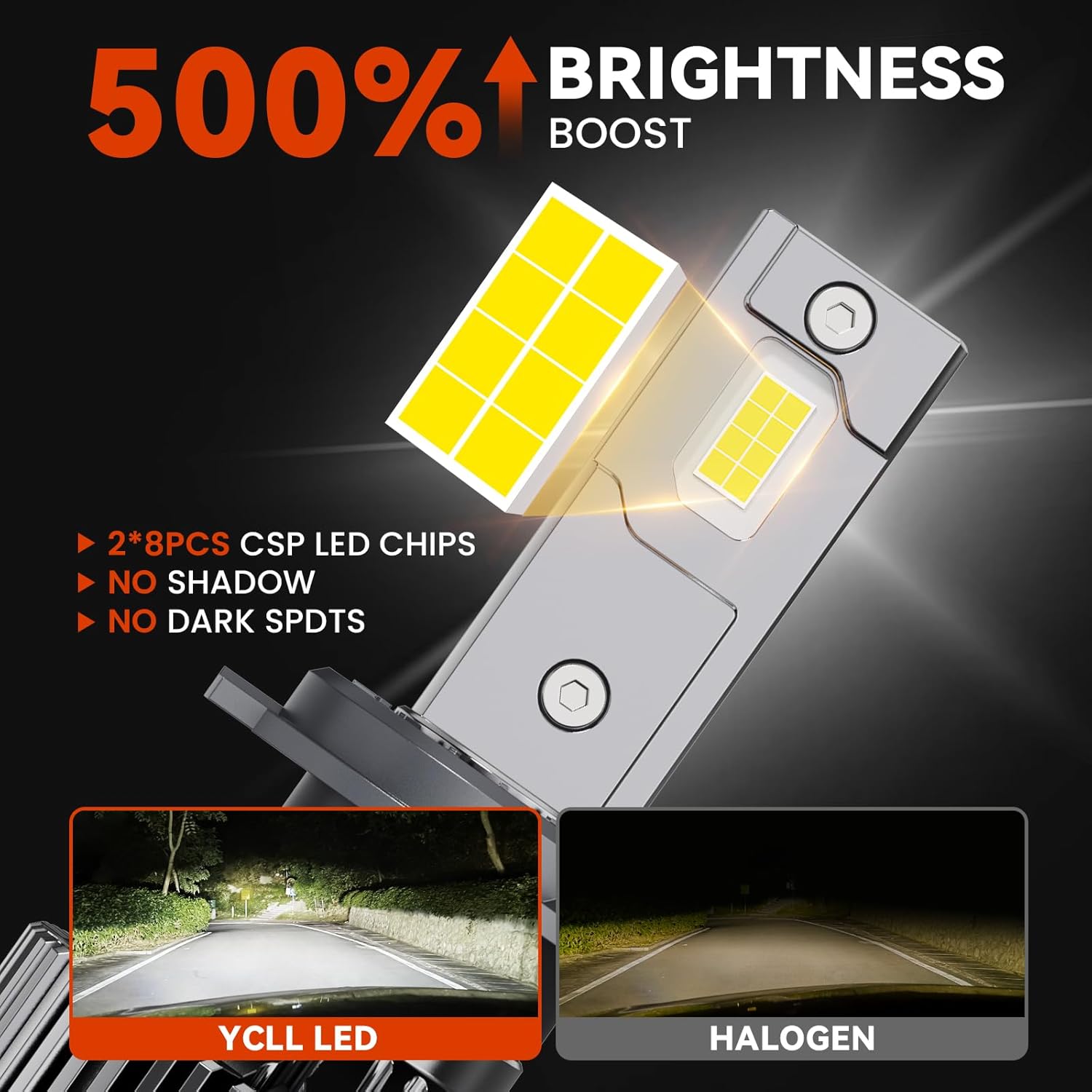 YCLL Compatable with GM-C Acadia 2007-2012 LED Bulb Combo Pack,6500K White,500% Brightness,70W,6 Pack