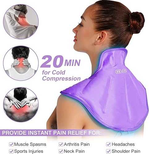 Miniatura 7 de REVIX Bolsa fría reutilizable para reemplazo de cadera después de la cirugía y bolsa de hielo para alivio del dolor de espalda superior y cuello y