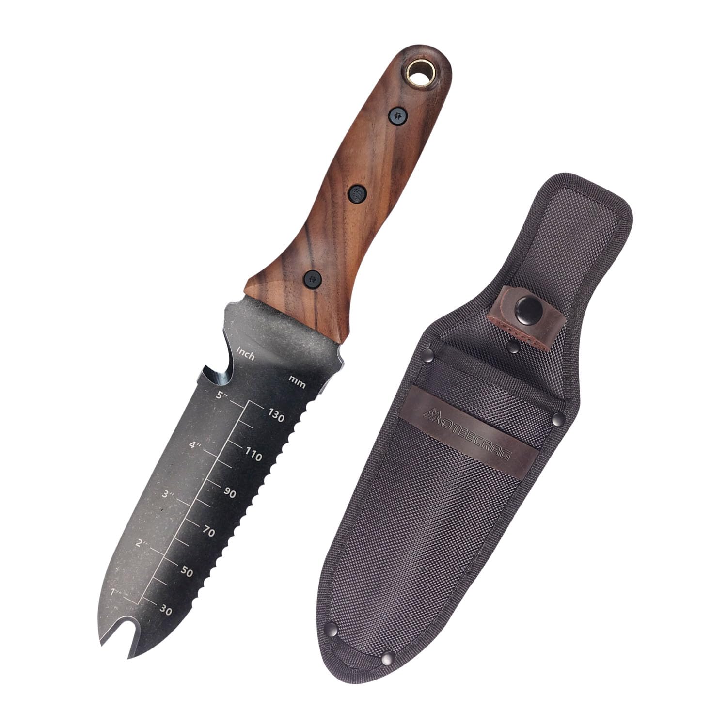 Hori Hori Garden Knife with Sheath Stainless Steel Weeding Tool for Gardening Weeding, Planting and Digging