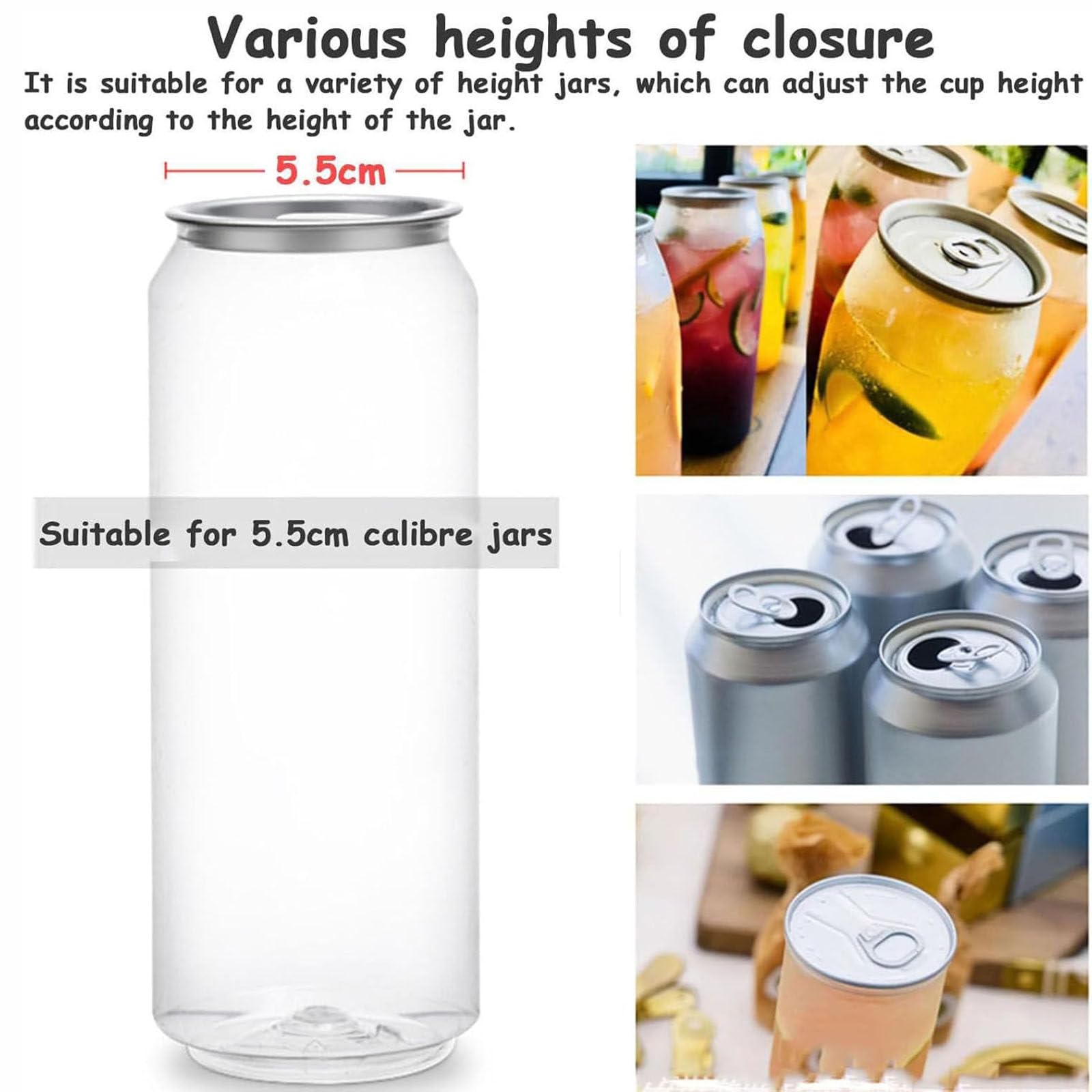 Machine à Sceller Les Canettes Semi-Automatique 370 W, 220 V, pour Boissons en Plastique Et Aluminium, avec écran LED, Diamètre De Scellage De 5,5 Cm, pour Bars Et Cafés. Black
