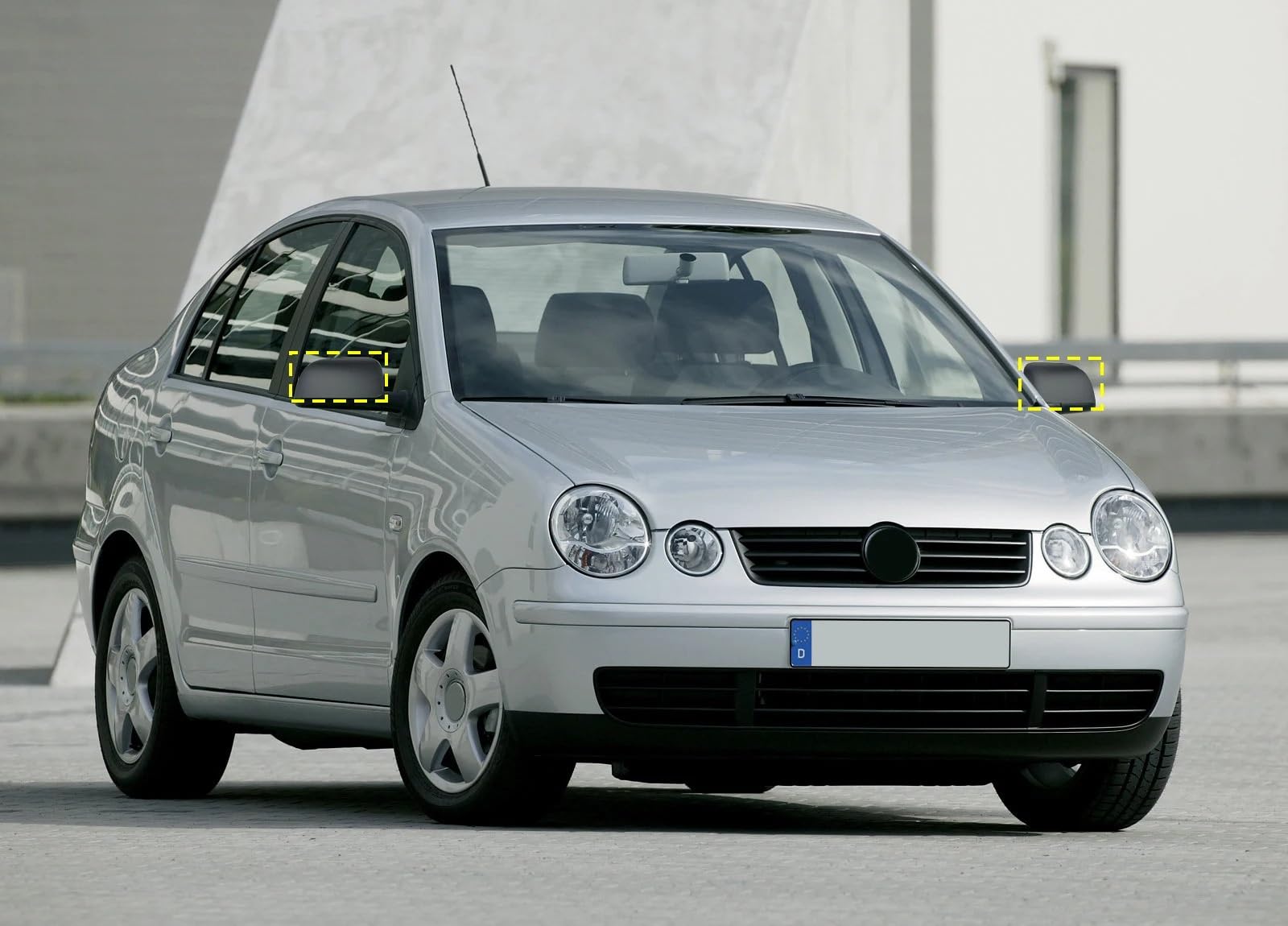 Obudowa lusterka samochodowe Pasuje do VW Polo 9A,9N, 2002-04/2005 1 para boczne lusterko wsteczne nakrętki na lusterka pokrywa podkład części samochodowe akcesoria do drzwi skrzydłowych