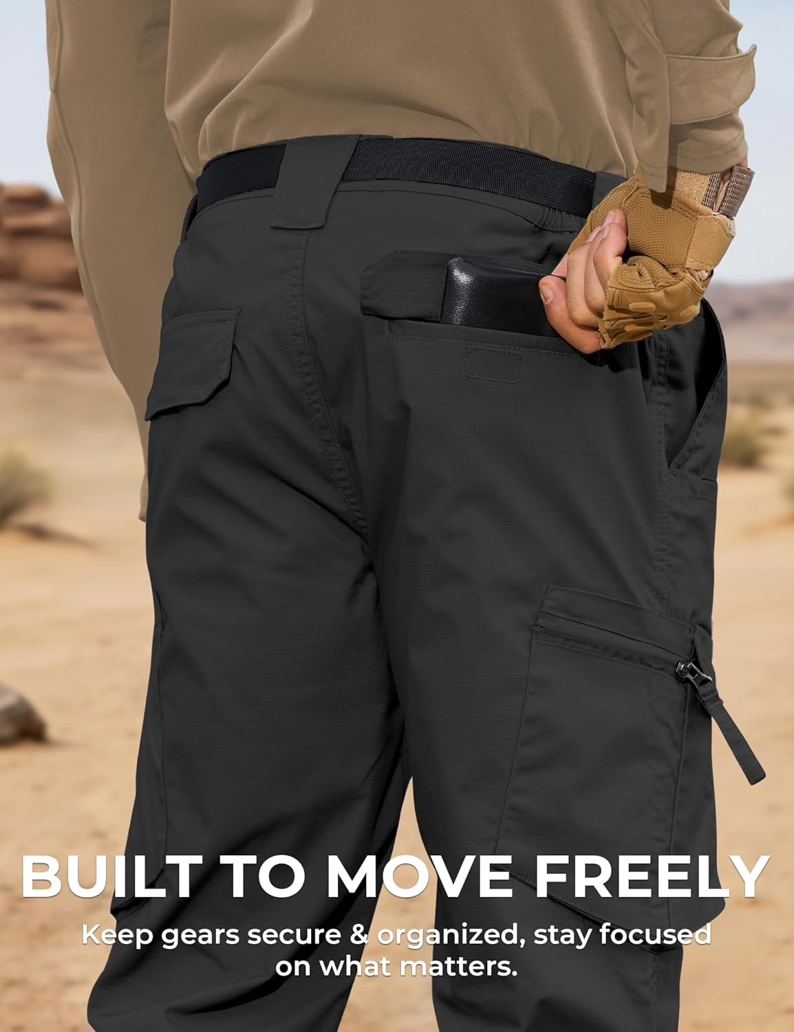 MOURCE Work Cargo Pants for Men Ripstop - Water Resistant Lightweight EDC Tactical Pants for Men with 10 Pockets - Image 5