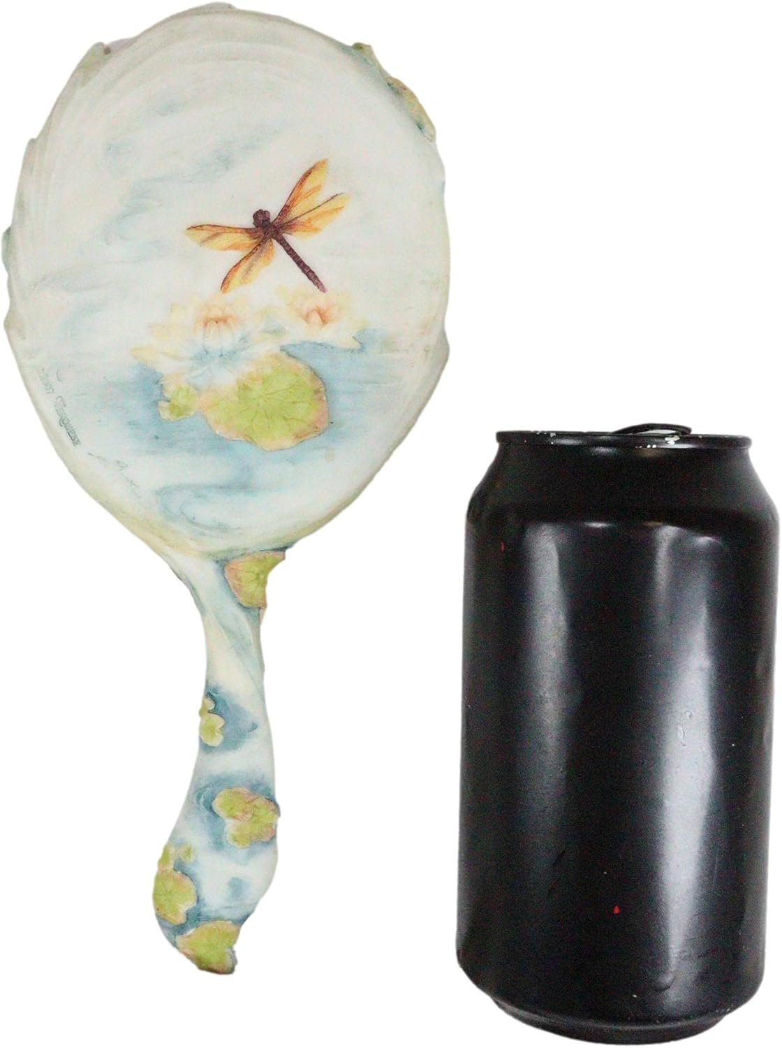 Ebros Jody Bergsma Art Wild Summer Magic Dragonfly Fairy by Lily Pond On Sunny Day Hand Mirror Figurine Boudoir Vanity Accessory Small Handheld Mirrors (1)