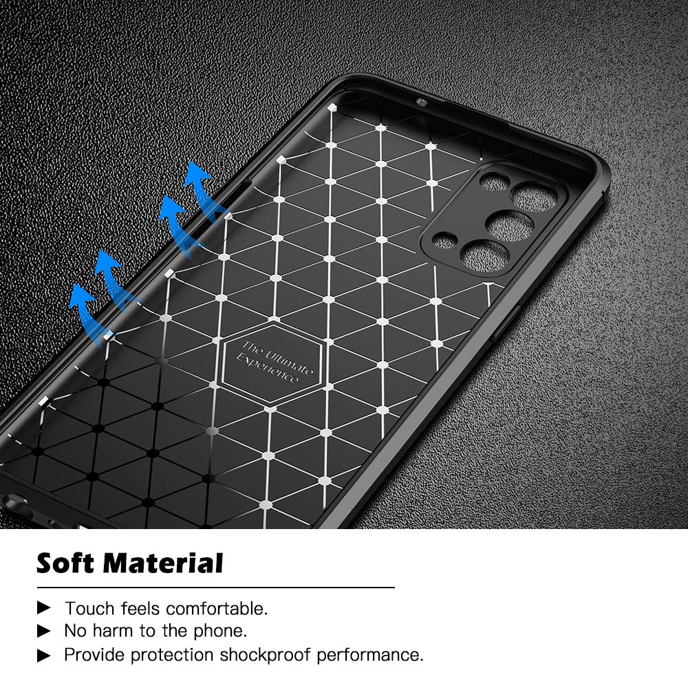 Alamo Ultra Silicone Hülle Für Oppo Find X3 Lite – Schwarze Karbon-Faser Stoßfest Handyhülle