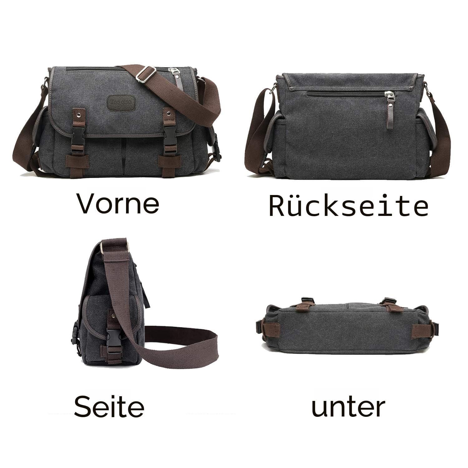 [Aktualisiert] Vintage Canvas Messenger Bag Große Buch Laptop Umhängetasche Frauen Männer Neu